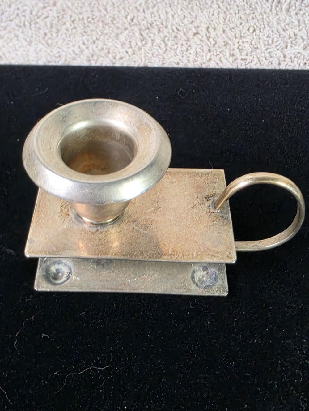 Leonard Silver Plate Vintage-Style Chamberstick Match Box & Candle Holder